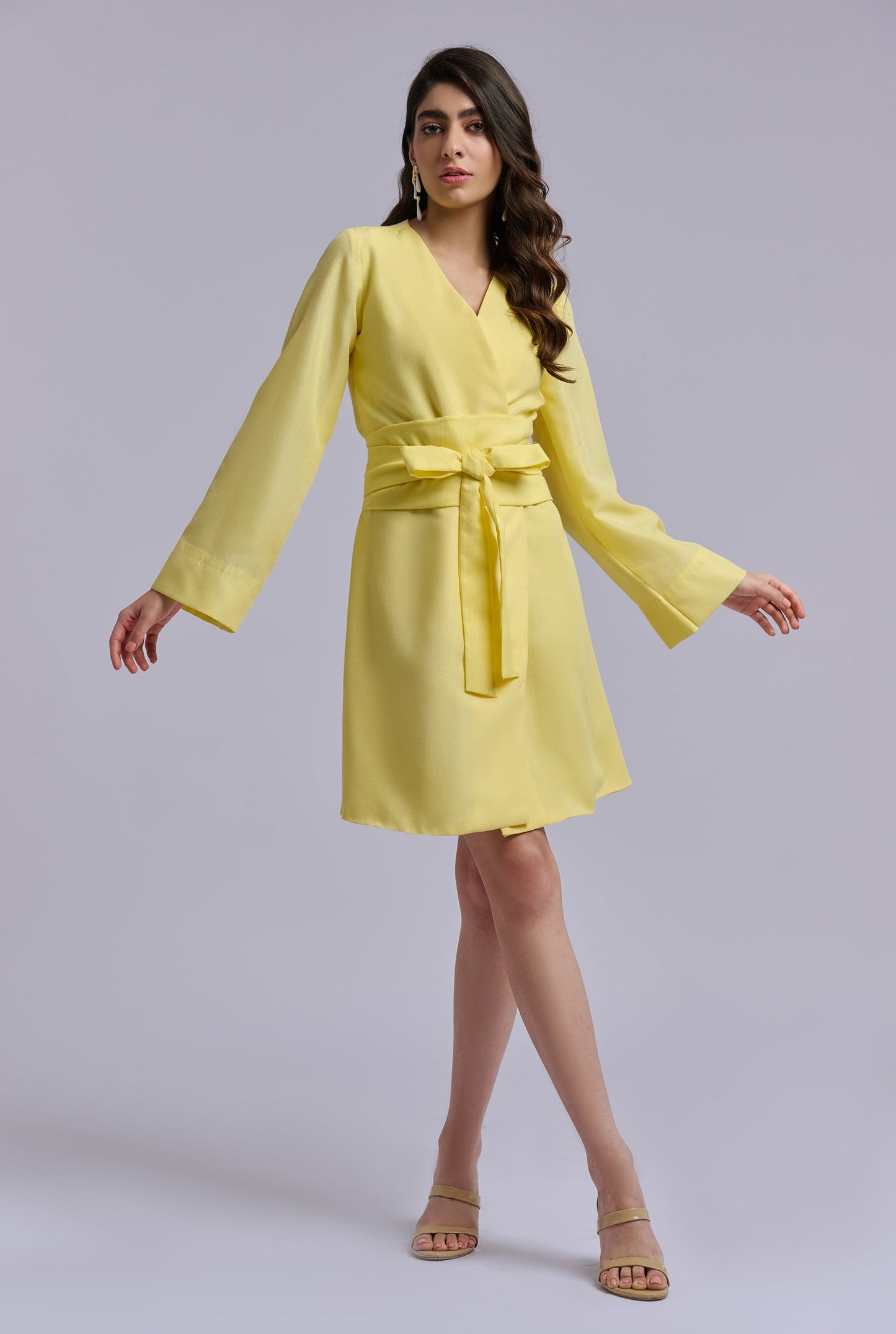 Susan Yellow Kimono Style Dress
