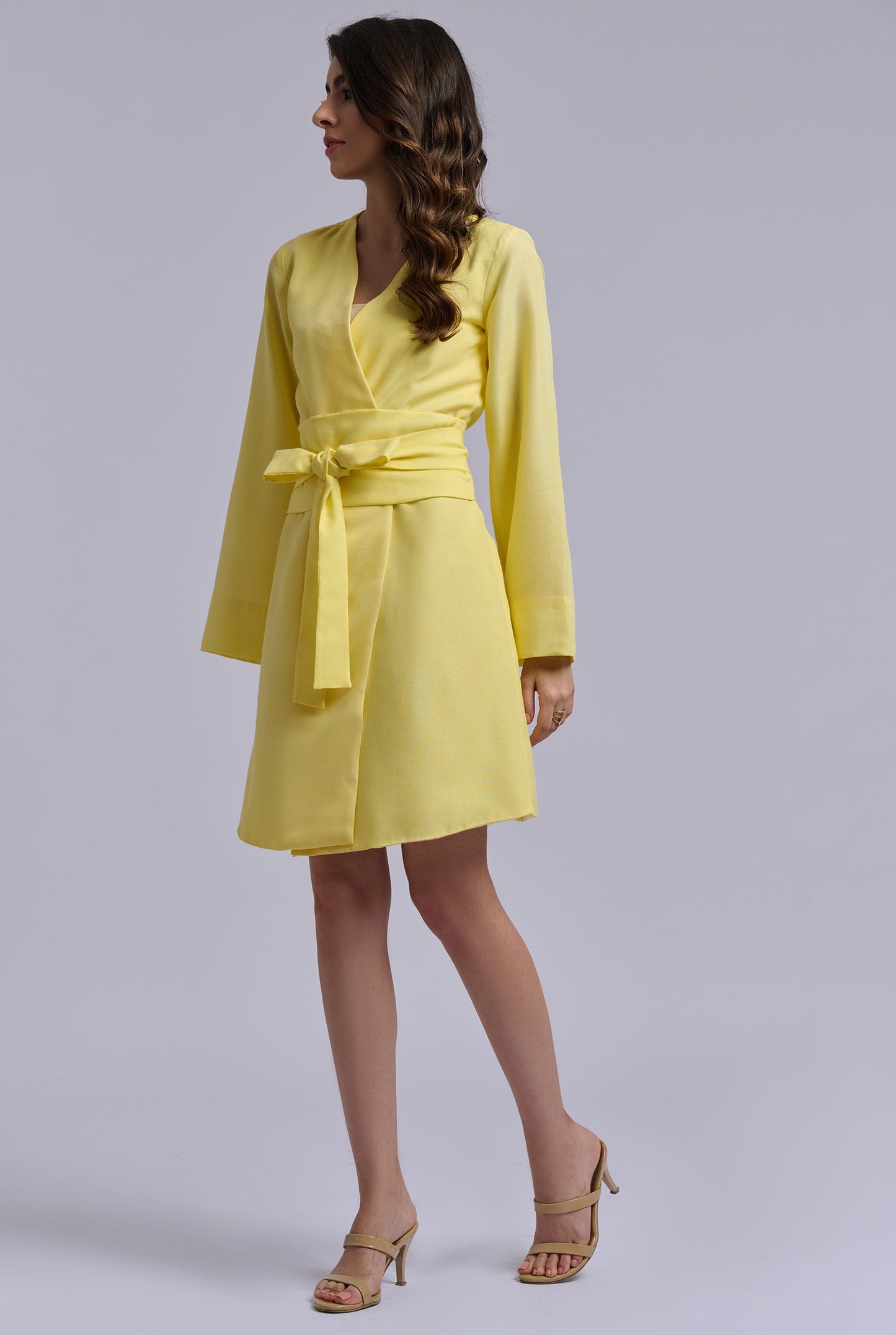 Susan Yellow Kimono Style Dress