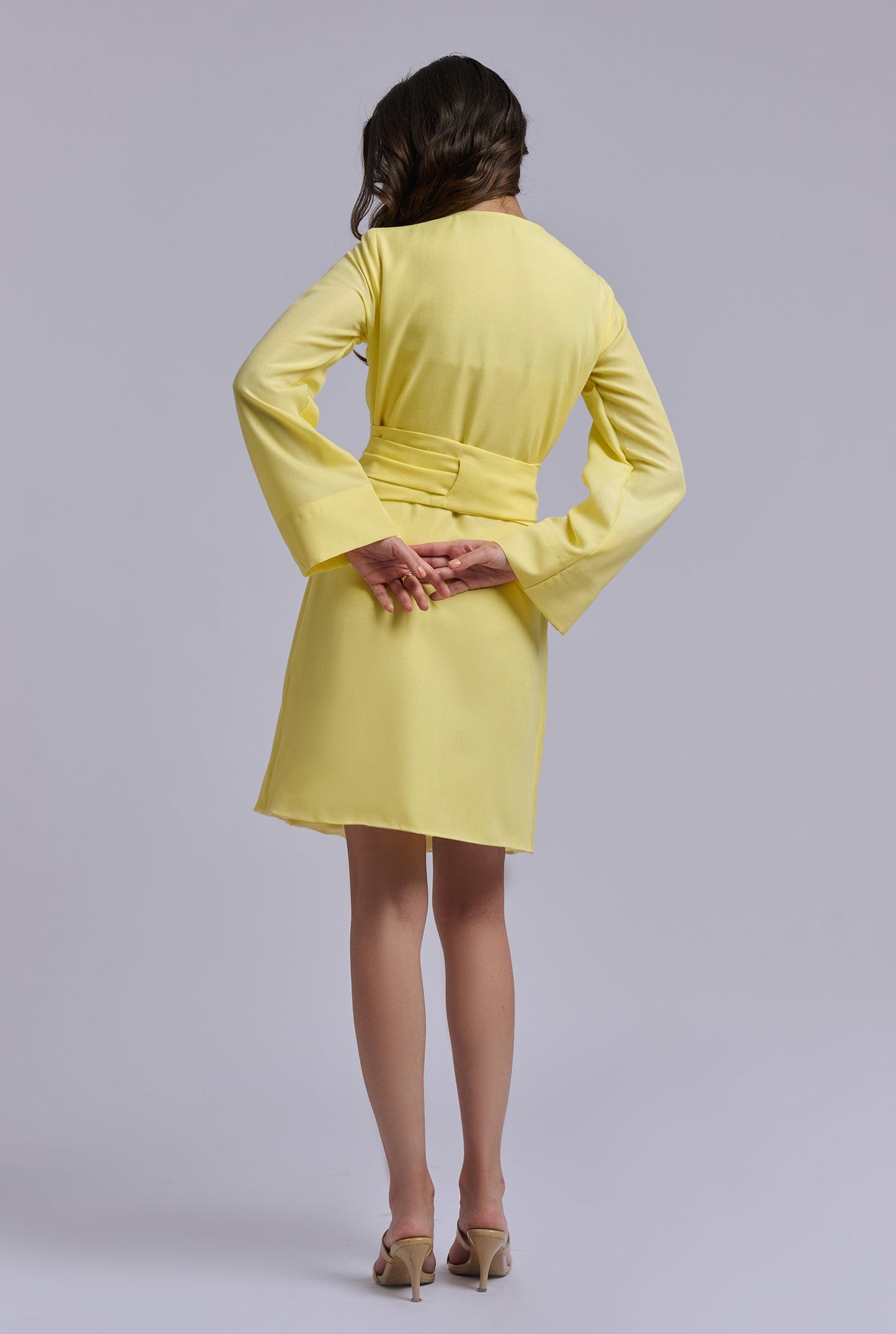 Susan Yellow Kimono Style Dress