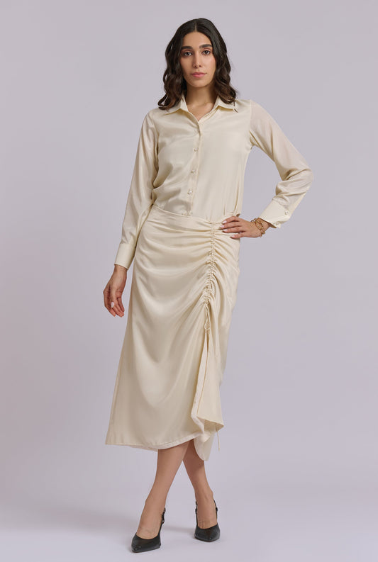 Lulu Champagne Color Skirt Set