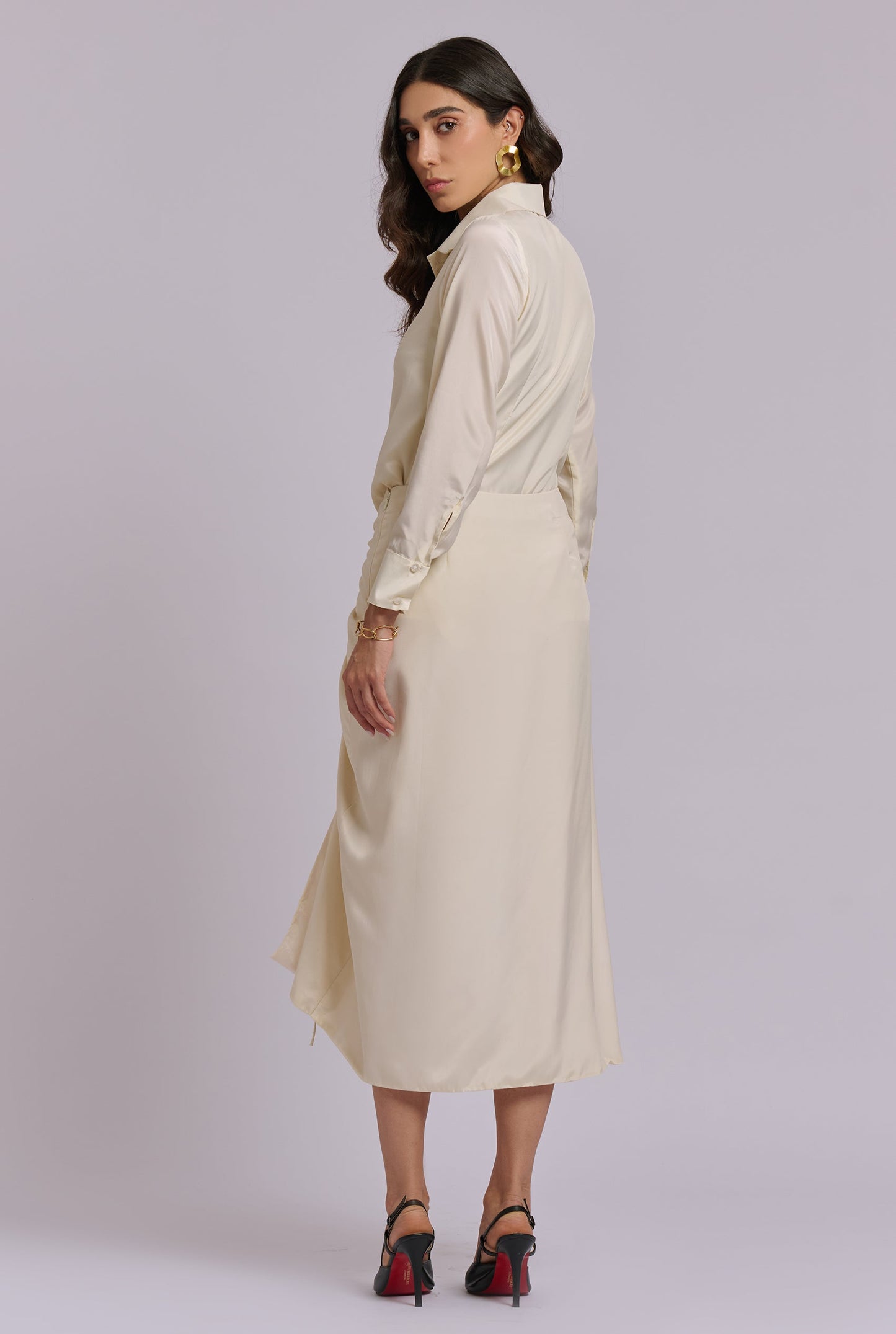 Lulu Champagne Color Skirt Set