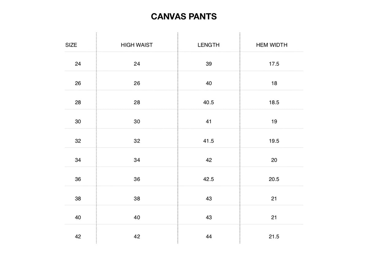 Size chart