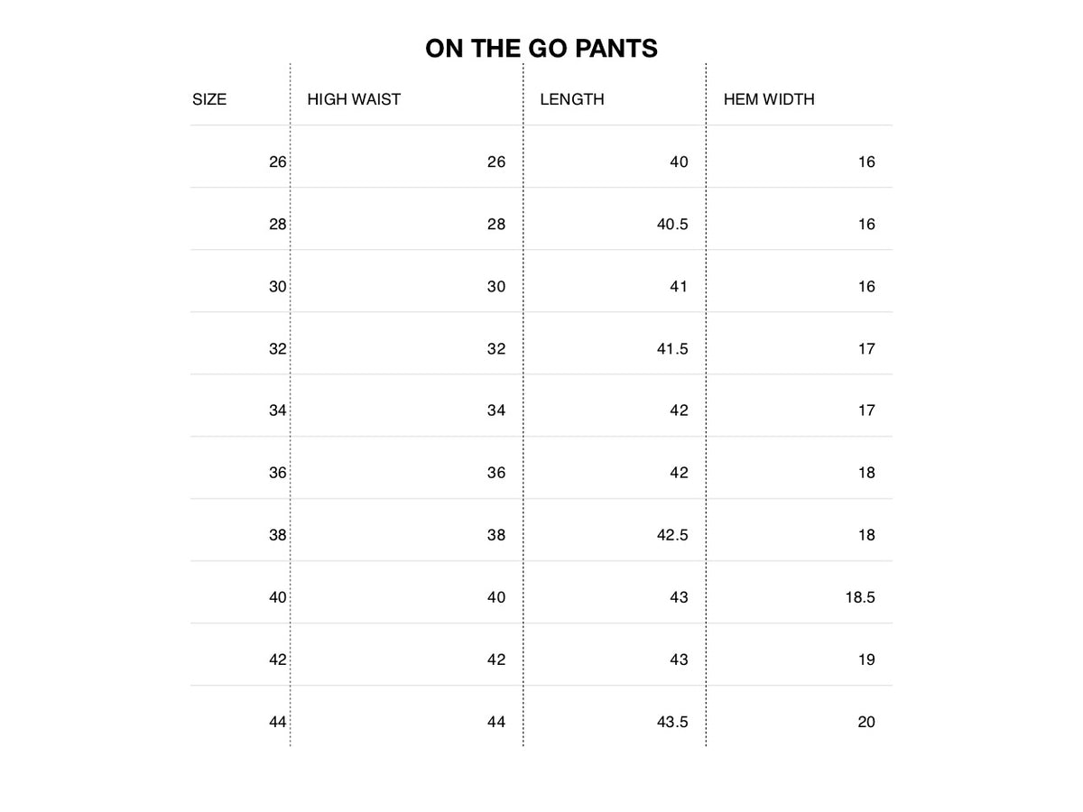 Size chart