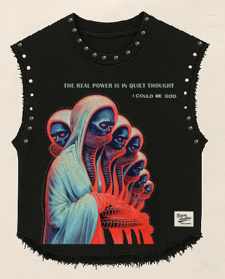 AWAKENDED UNISEX BLACK VEST (BOXYFIT)