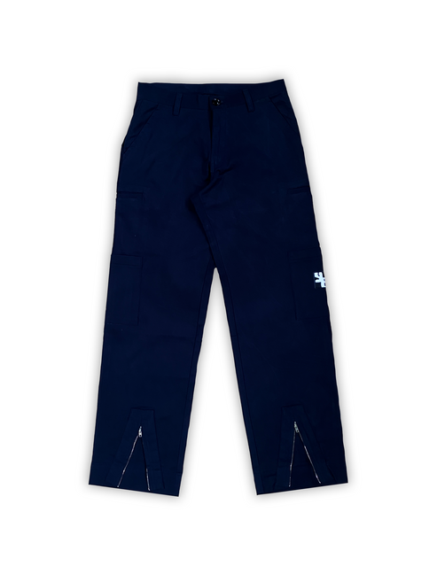 Unisex ZIP UP WORK PANTS IN NAVY BLUE