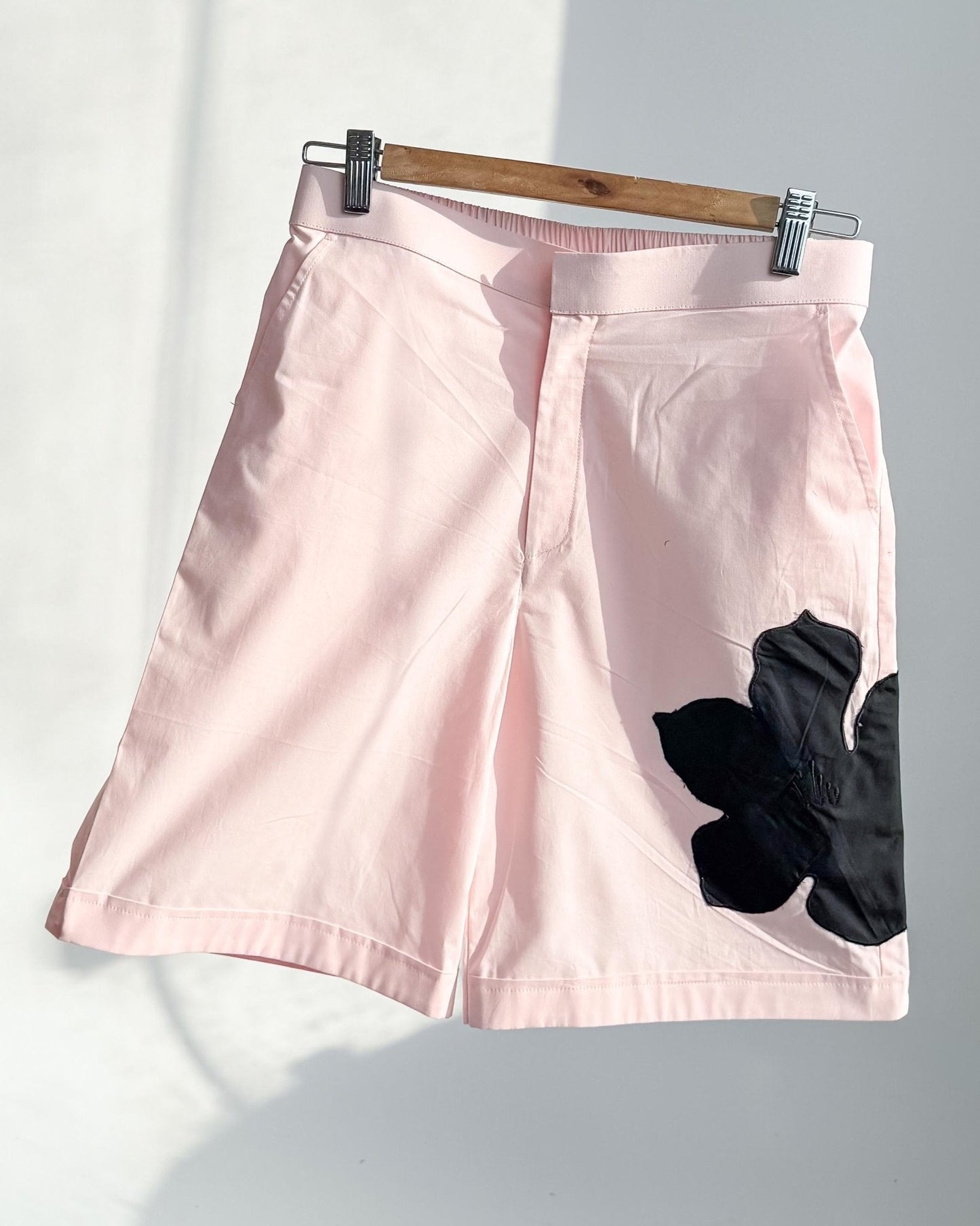 Appliqué Poplin Shorts - Baby Pink - erised pret
