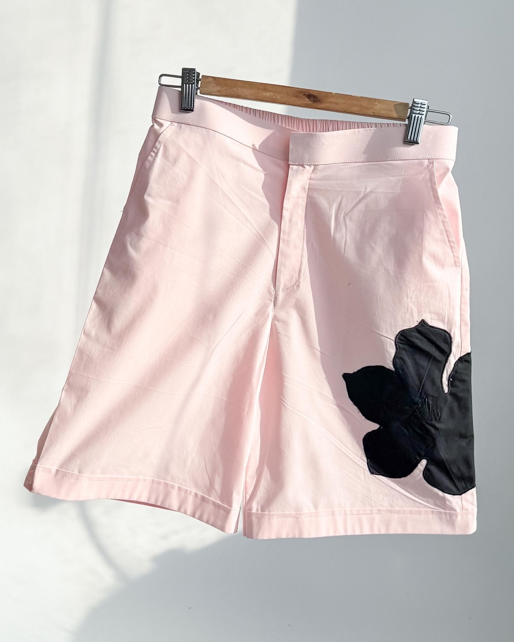 Appliqué Poplin Shorts - Baby Pink - erised pret