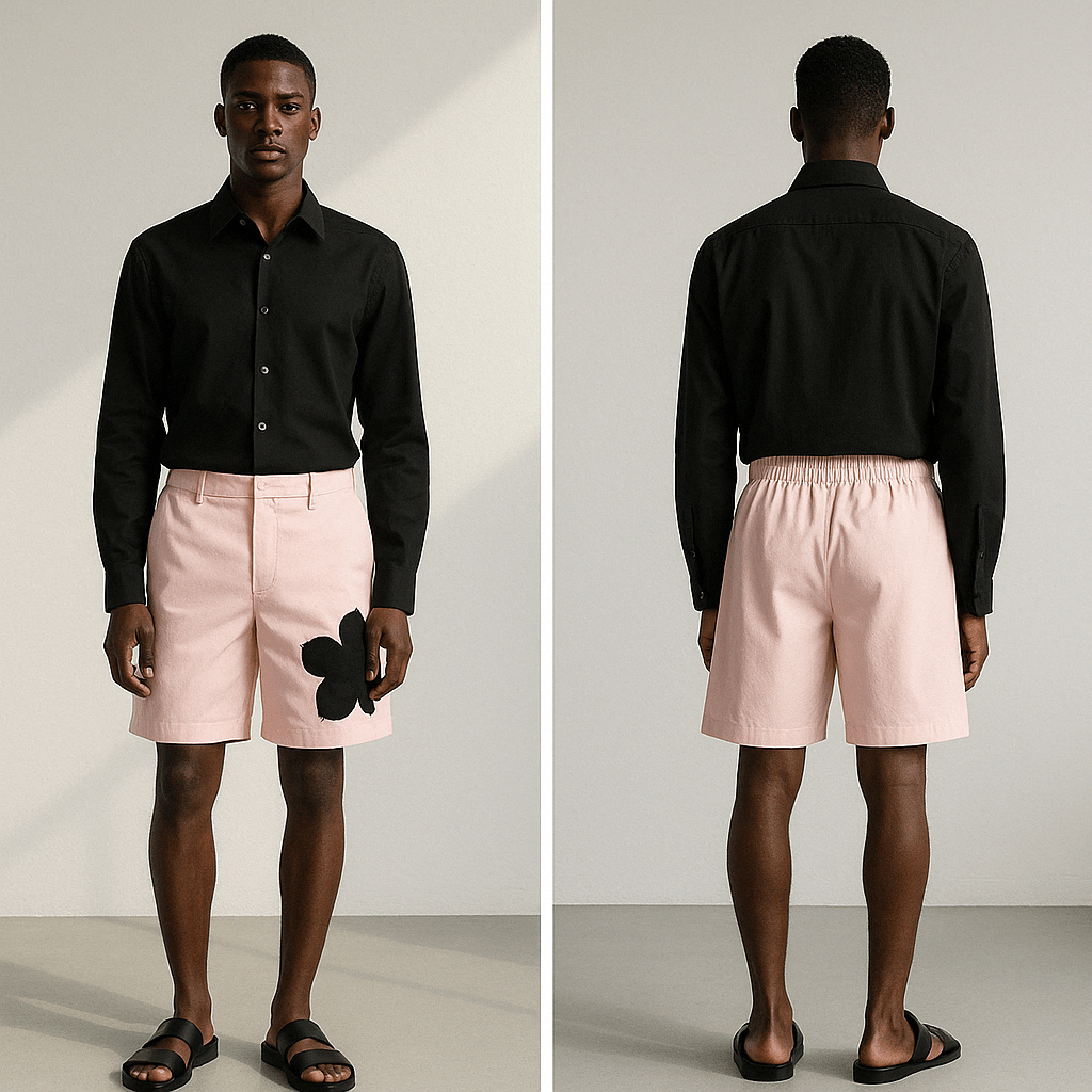 Appliqué Poplin Shorts - Baby Pink - erised pret