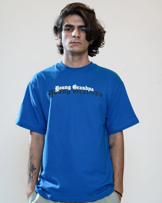 BLUE PATCHWORK T - SHIRT - Outro Studio