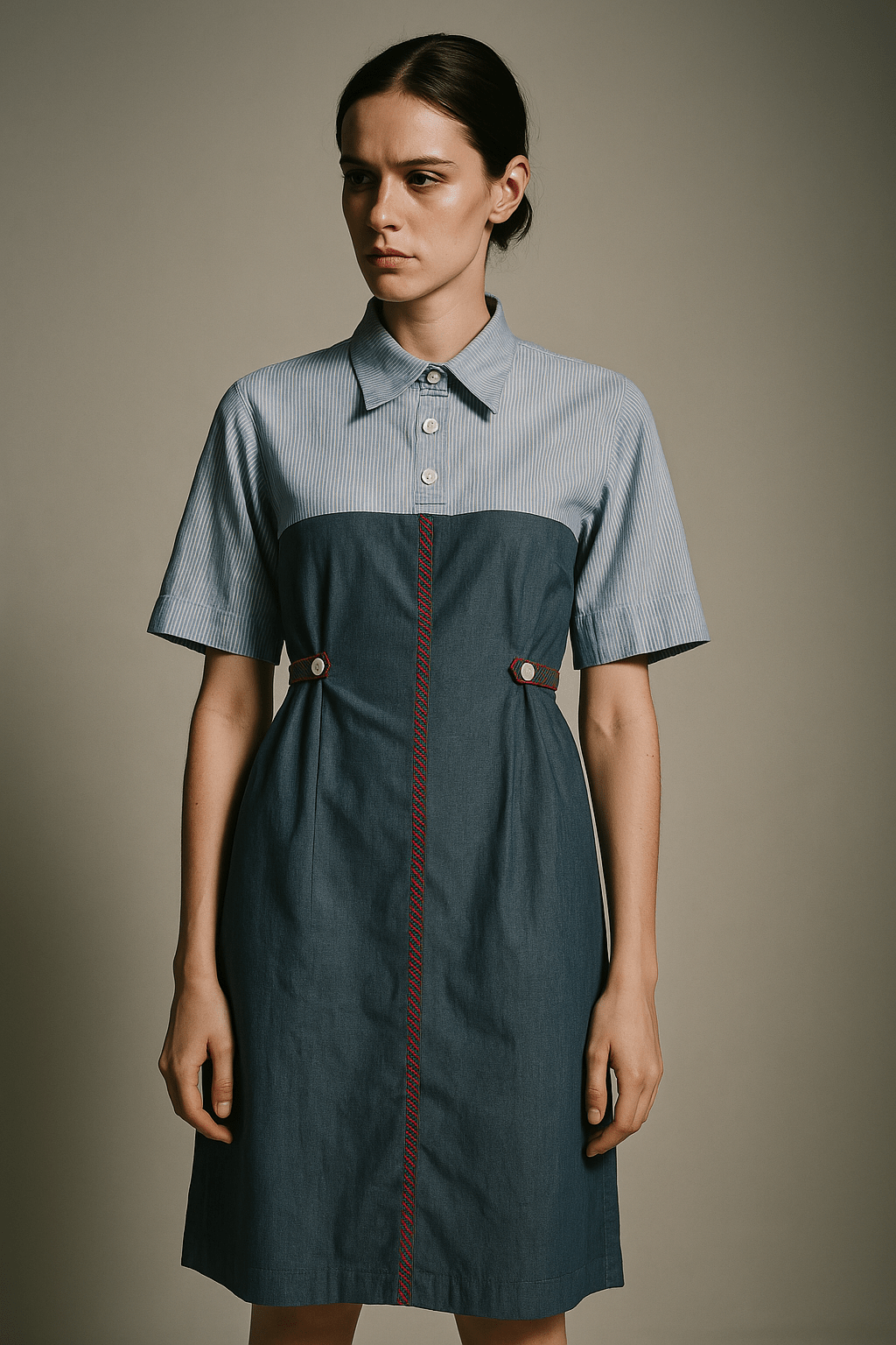 Blue Stripe Shirt Dress - erised pret