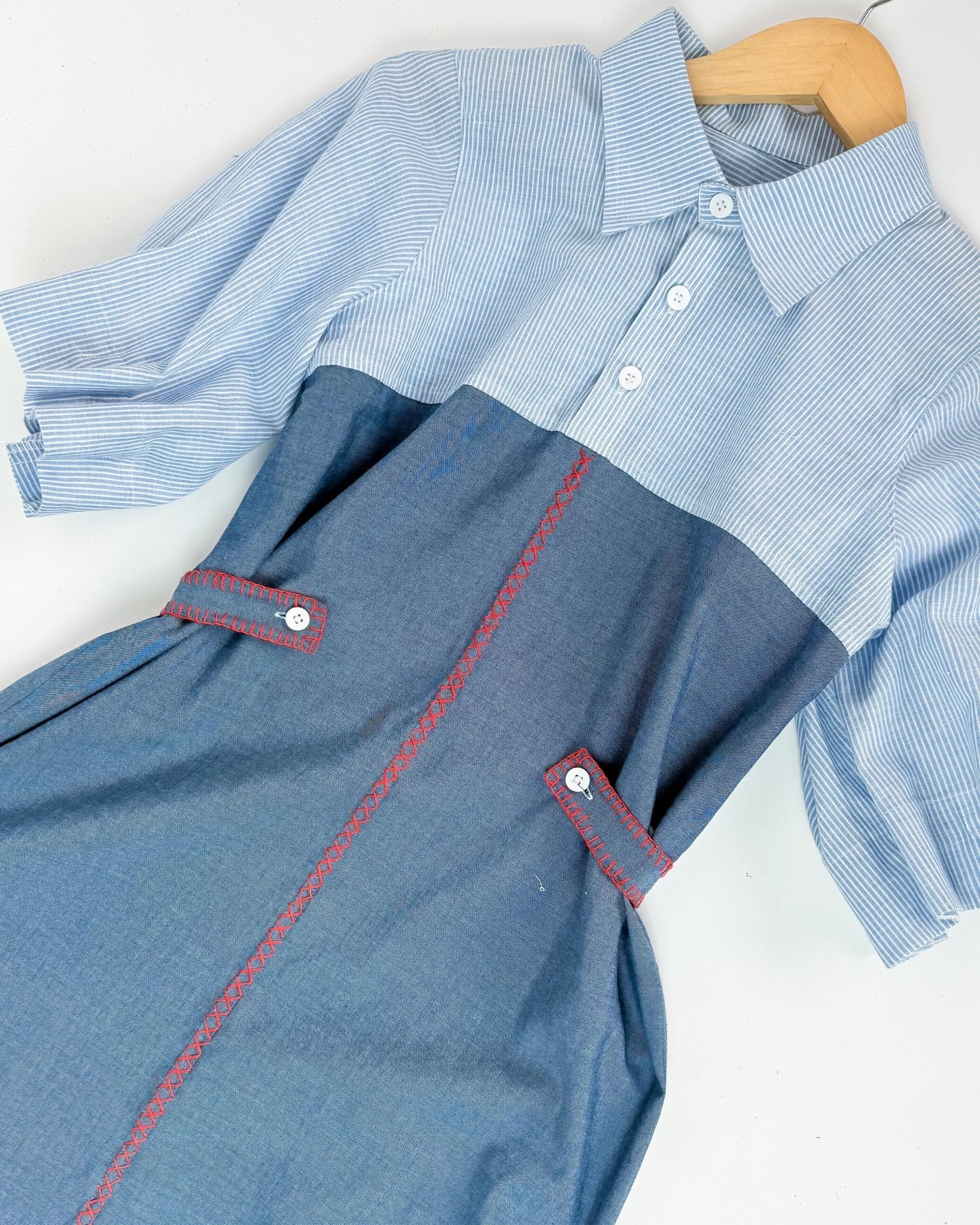 Blue Stripe Shirt Dress - erised pret