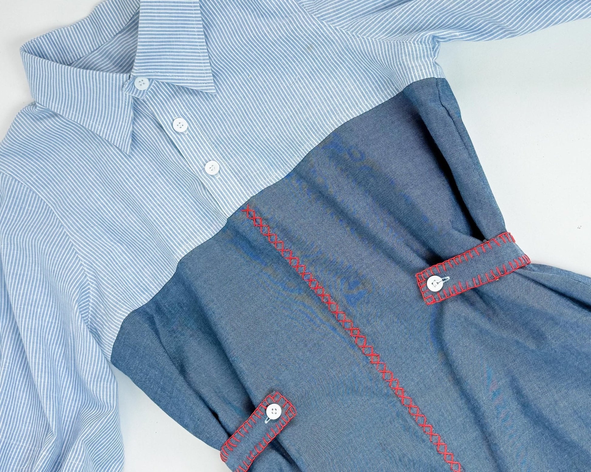 Blue Stripe Shirt Dress - erised pret