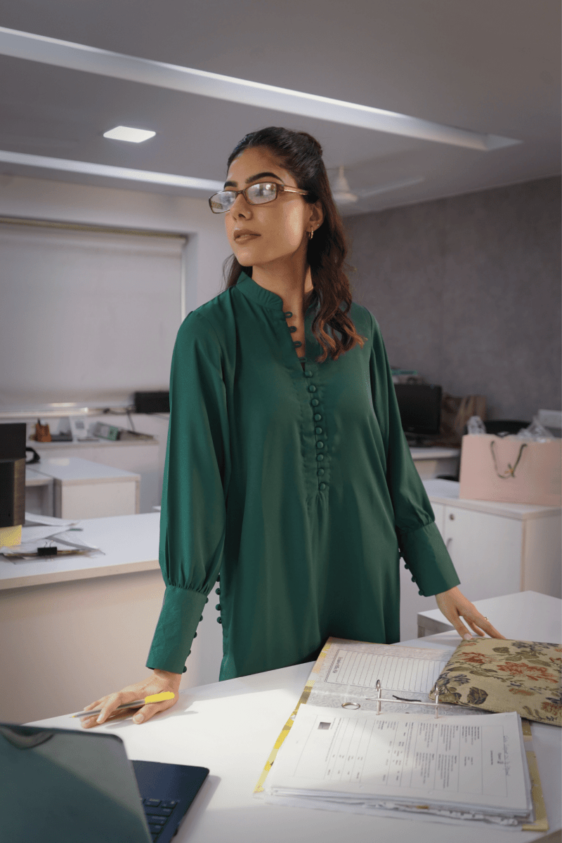 Bottle Green italian blend co - ord set - Outro Studio