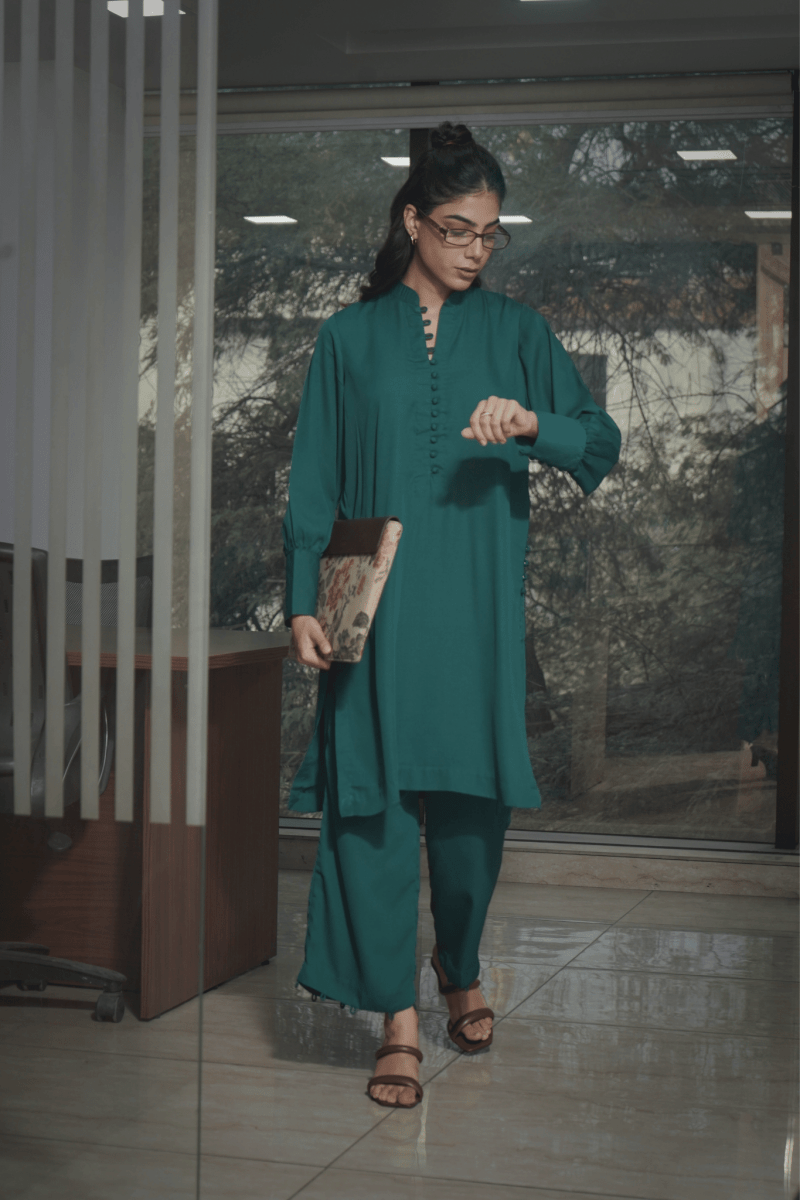 Bottle Green italian blend co - ord set - Outro Studio
