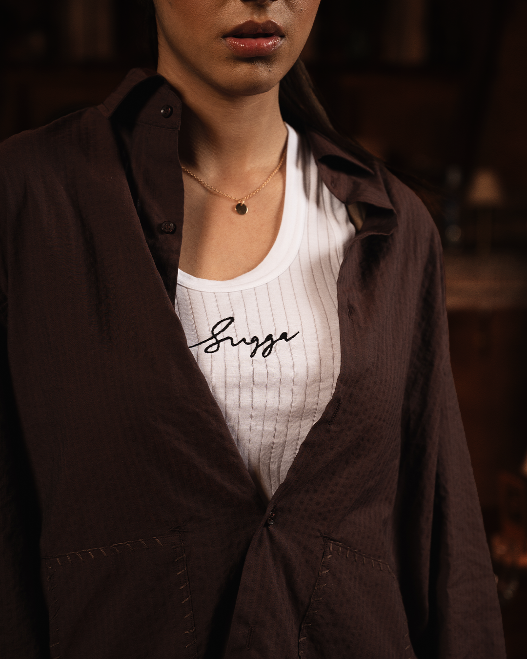 Open Locks Shirt In Brown