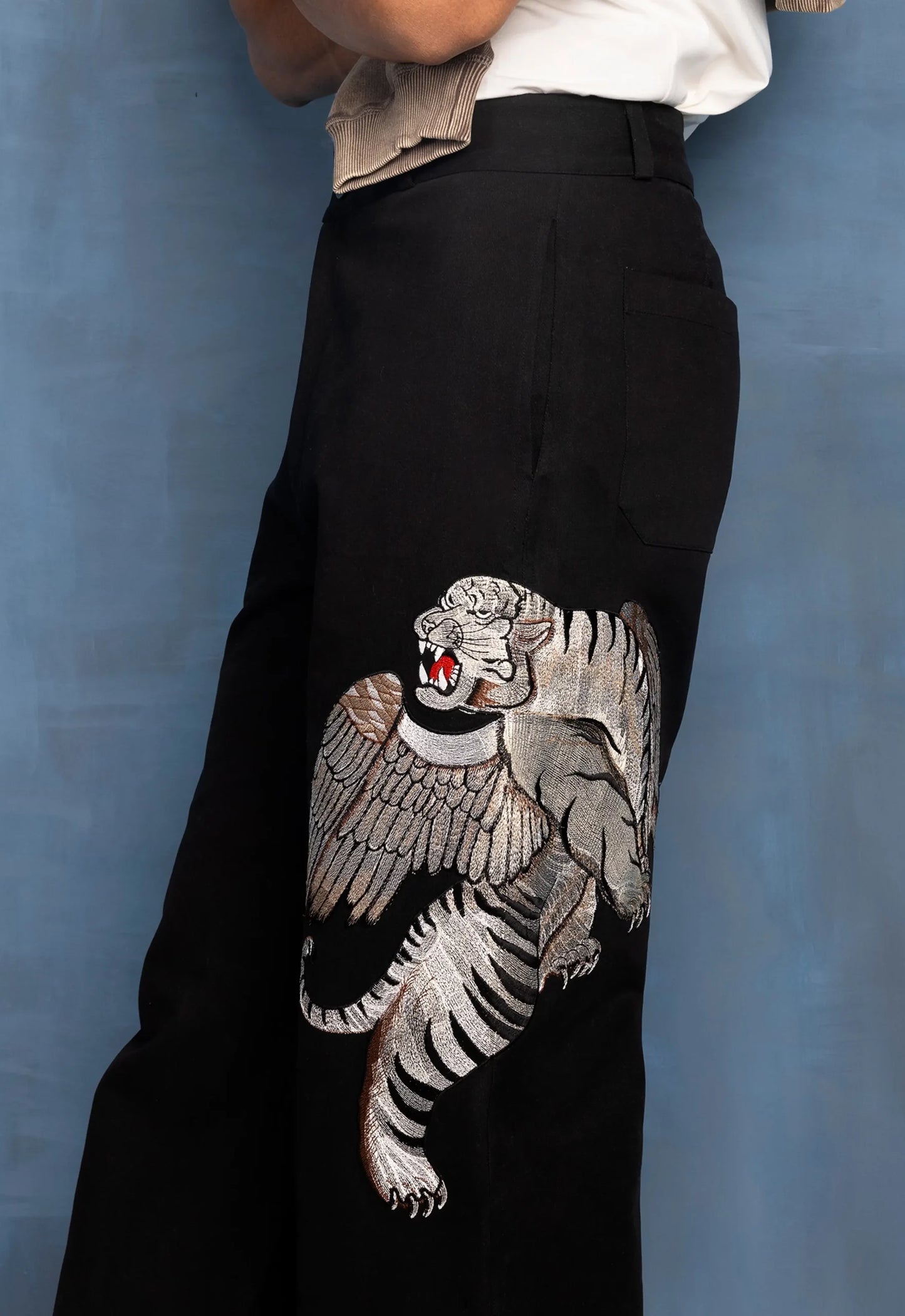 Winged Tiger Embroidered Pants