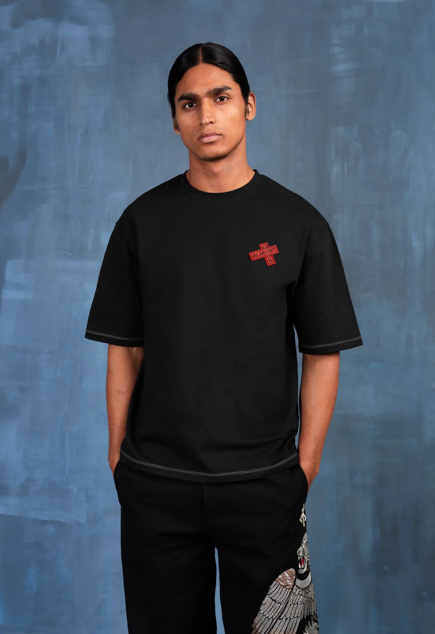 Pigment Dyed Rubber Cross Logo Tee