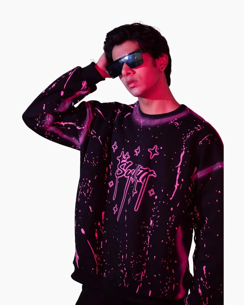 CHAOS PAINT BLACK SWEAT SHIRT - SULLITT