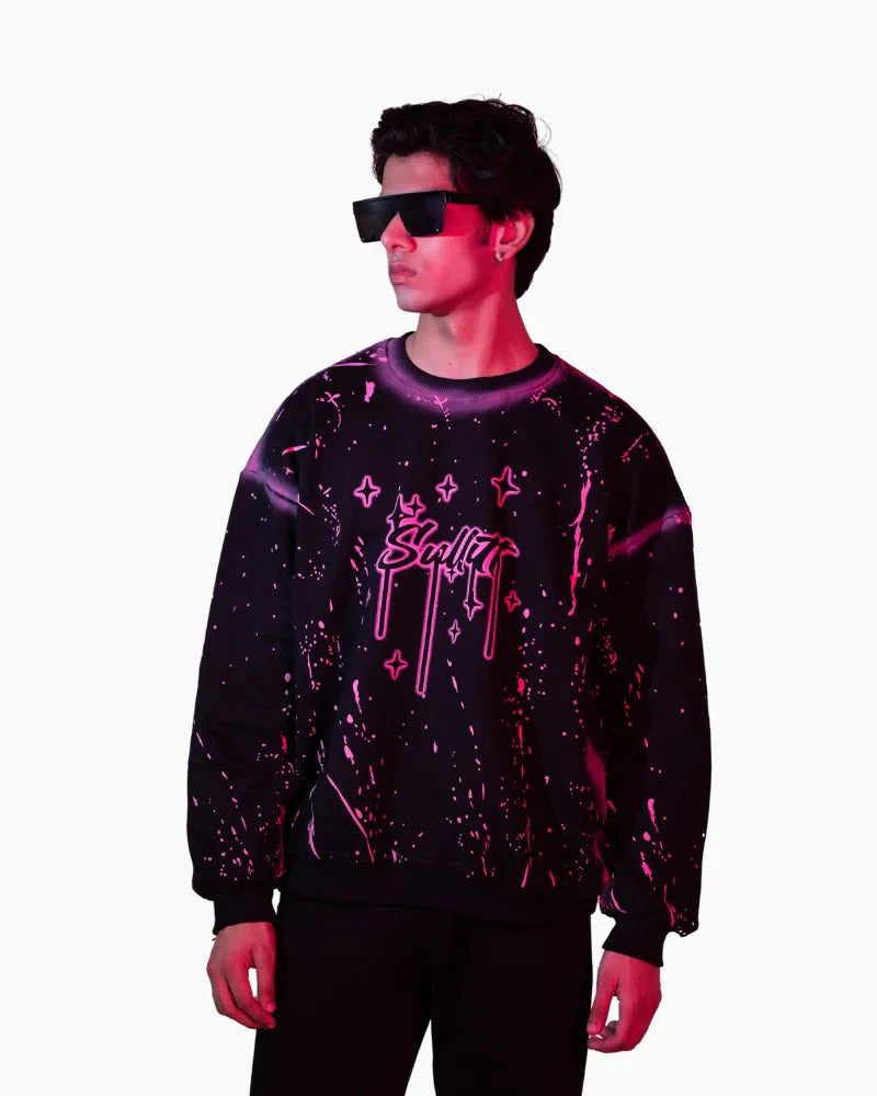 CHAOS PAINT BLACK SWEAT SHIRT - SULLITT