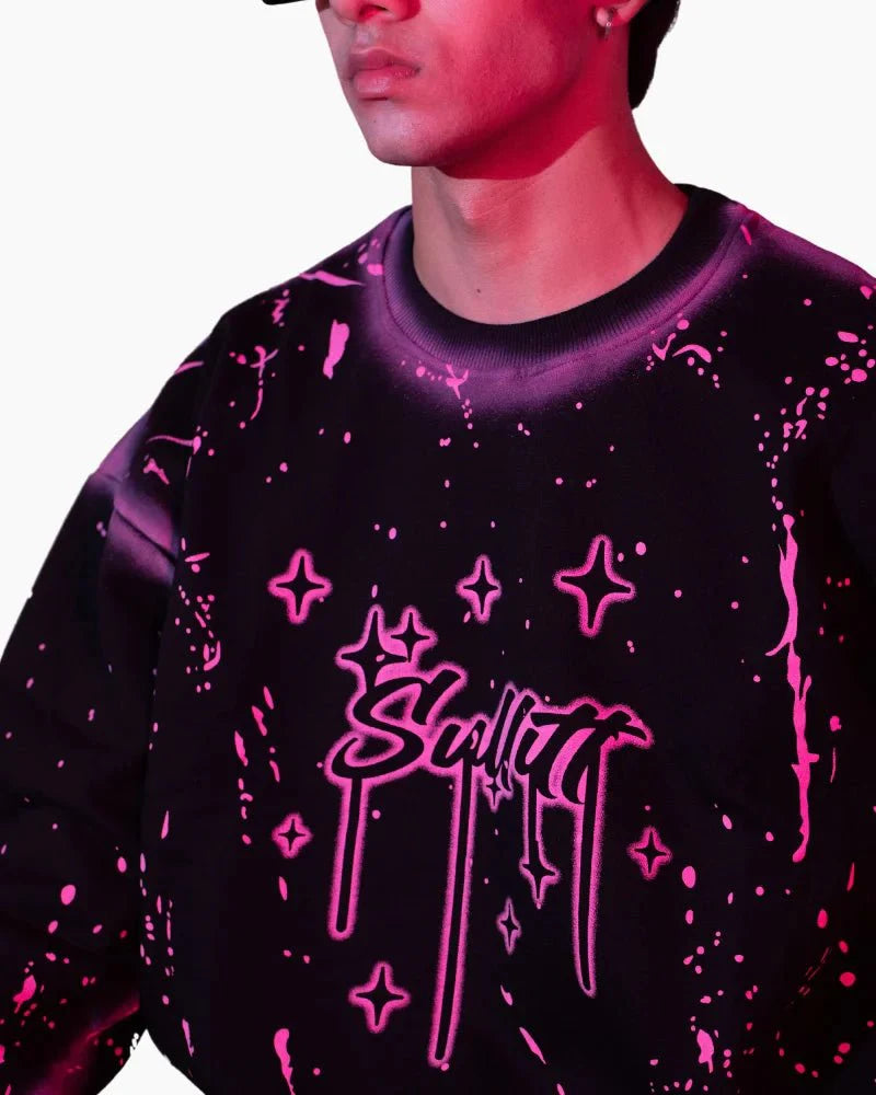 CHAOS PAINT BLACK SWEAT SHIRT - SULLITT