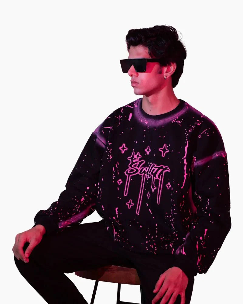 CHAOS PAINT BLACK SWEAT SHIRT - SULLITT