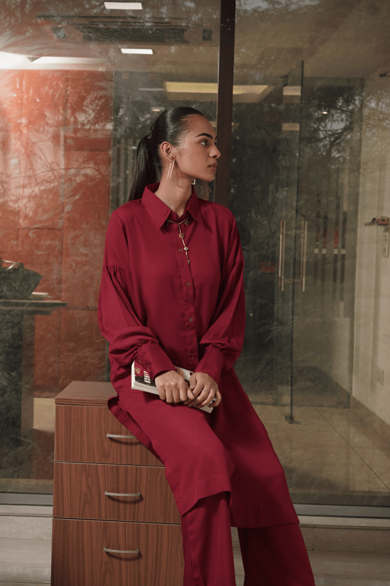 Deep Maroon Co - ord Set - Outro Studio