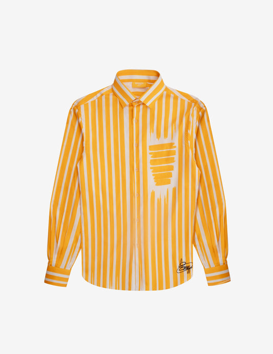 Fake Stripe Shirt In Yellow