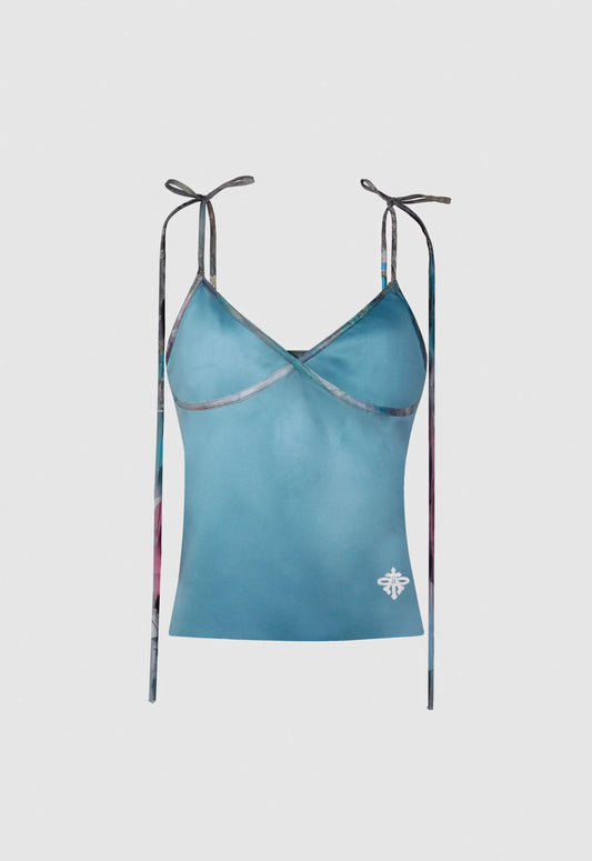 Cami Top in Marine with Noodle Straps