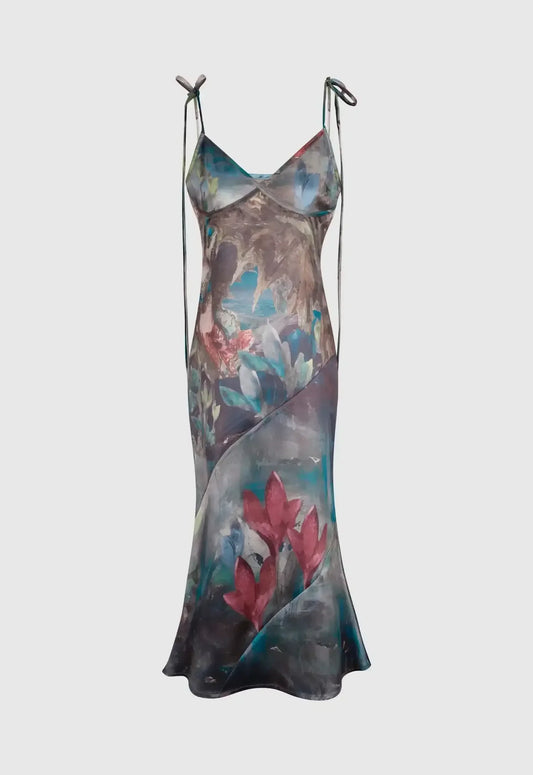 Dream Of The Orient Midi Satin Dress