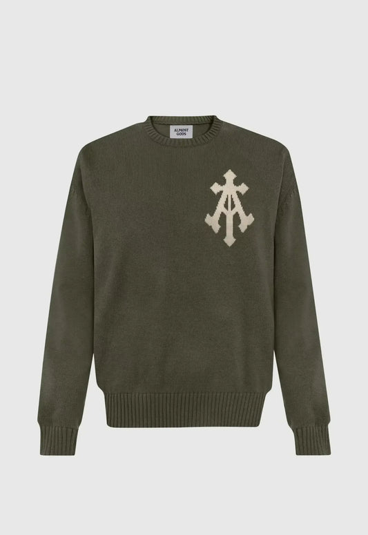 Alpha Cross Knit Sweater