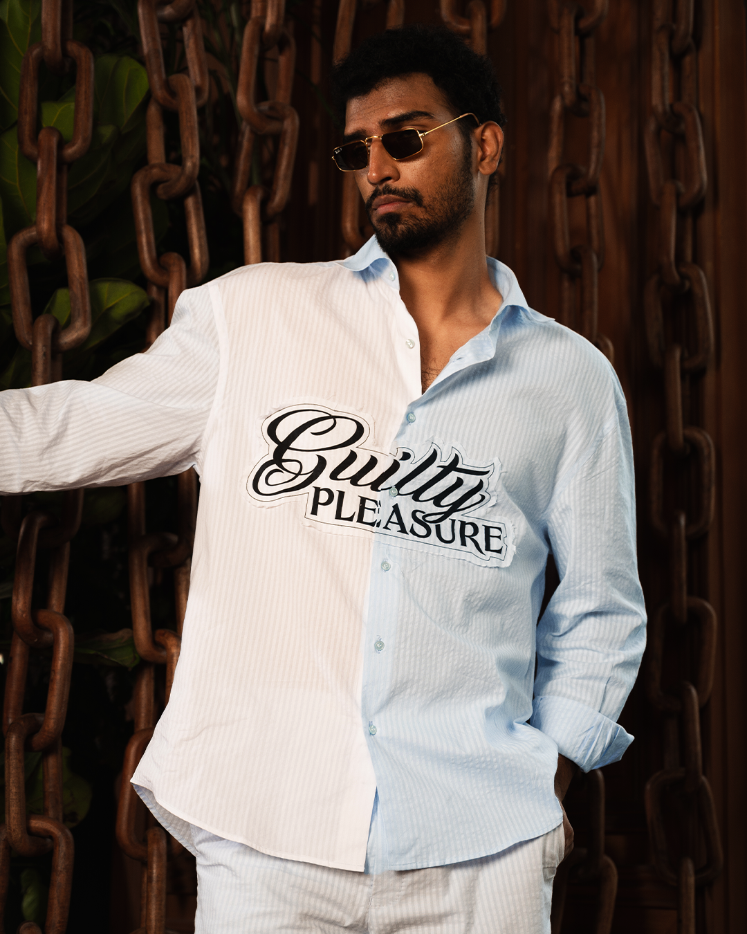 Half Guilty Shirt In Blue & White