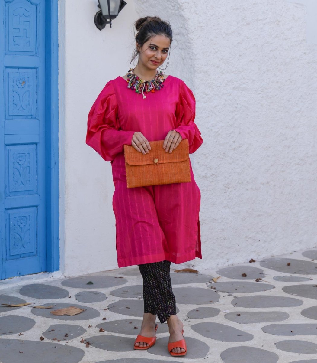 Hot Pink Lawn Pakistani Kurta - Outro Studio
