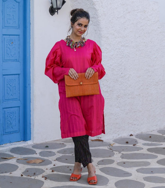 Hot Pink Lawn Pakistani Kurta - Outro Studio