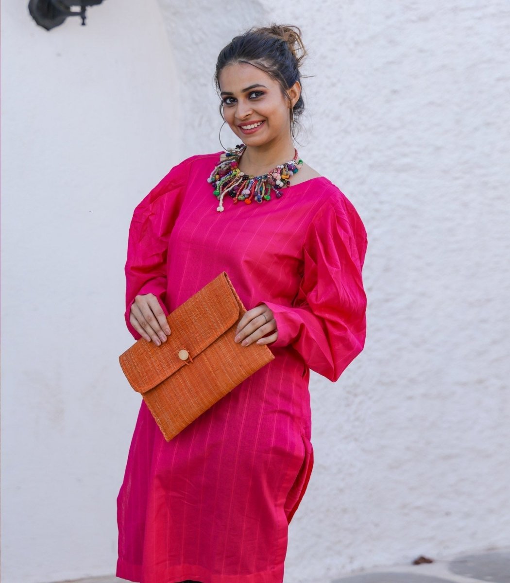 Hot Pink Lawn Pakistani Kurta - Outro Studio