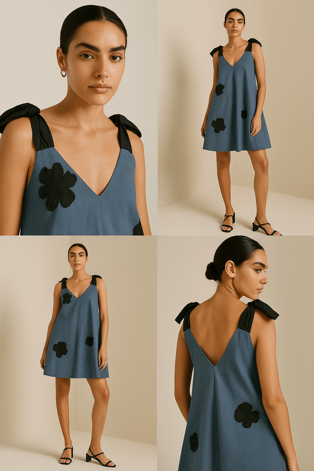 Indigo Bow Strap Dress - erised pret