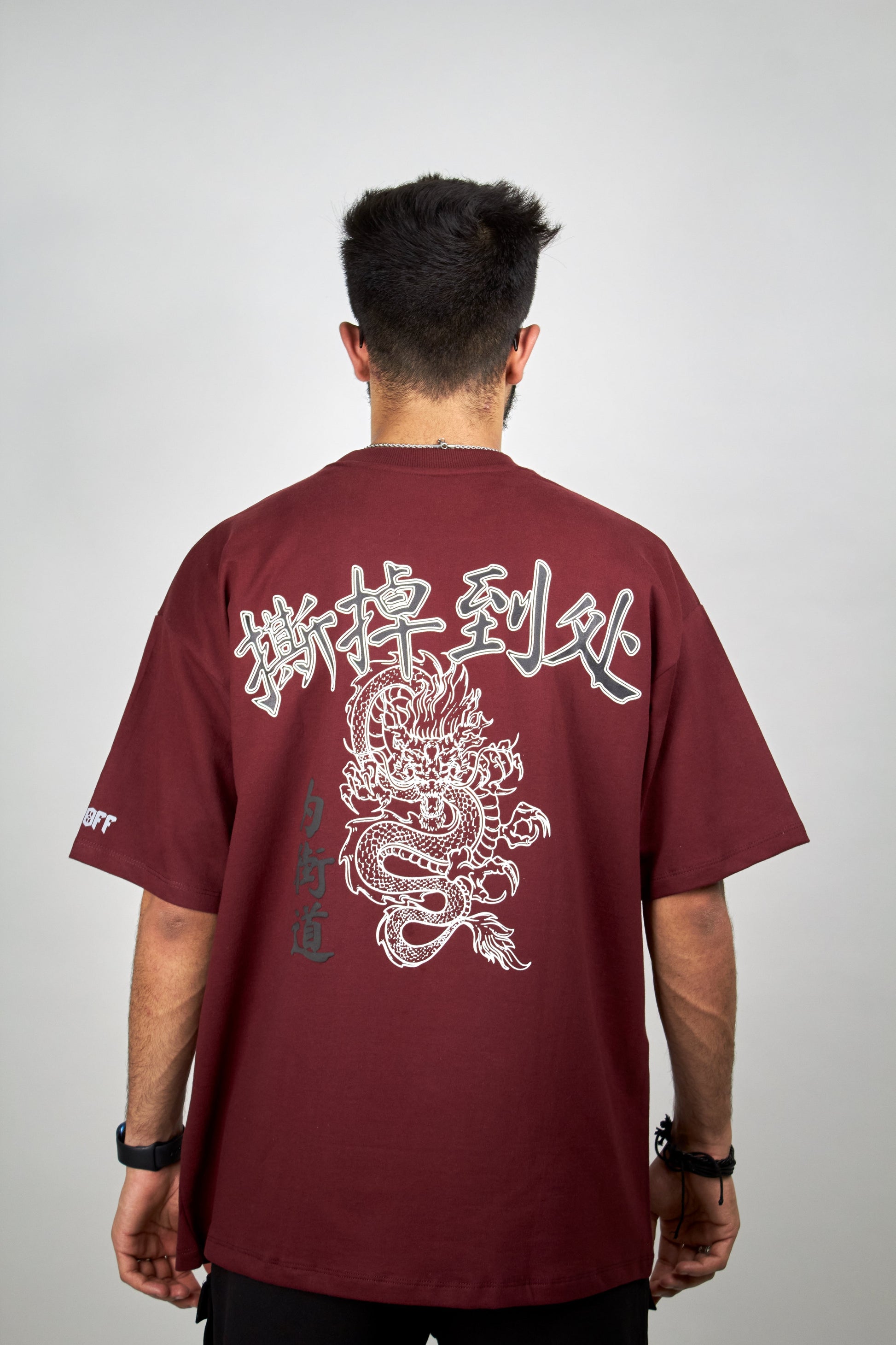 Maroon Dragon Tee (Oversized Tshirts) by Ripoff