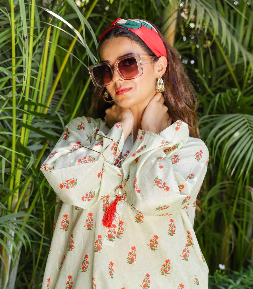 Mint Green Lawn Pakistani Co - ord Set - Outro Studio