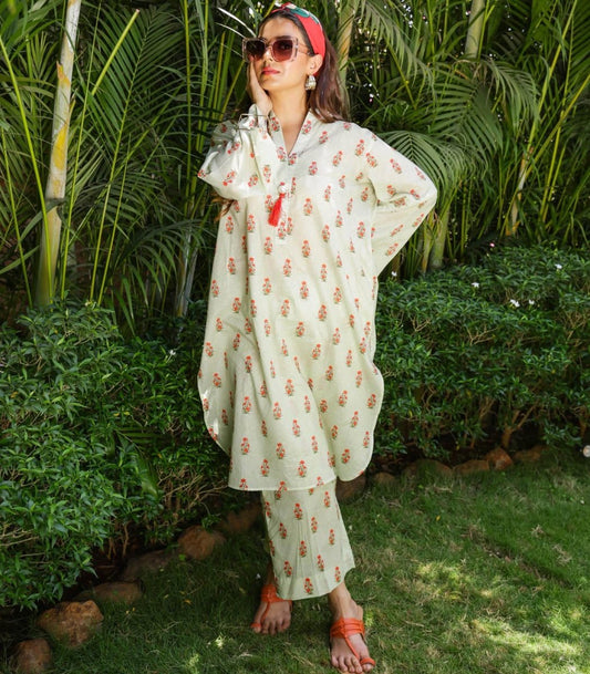 Mint Green Lawn Pakistani Co - ord Set - Outro Studio