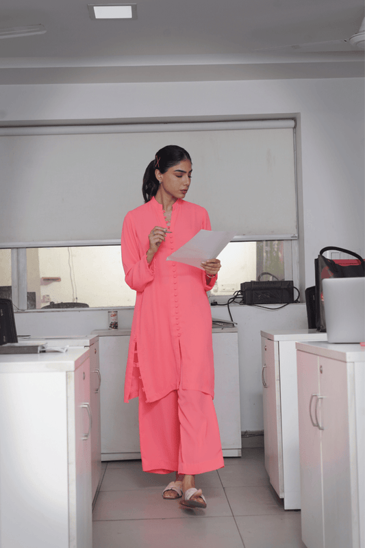 Neon Pink italian blend co - ord set - Outro Studio