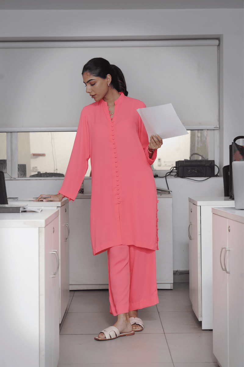 Neon Pink italian blend co - ord set - Outro Studio