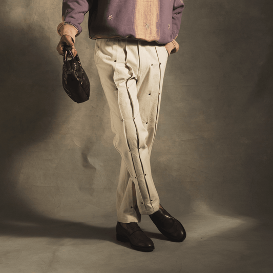 Double Pleat jeans,bottoms In White