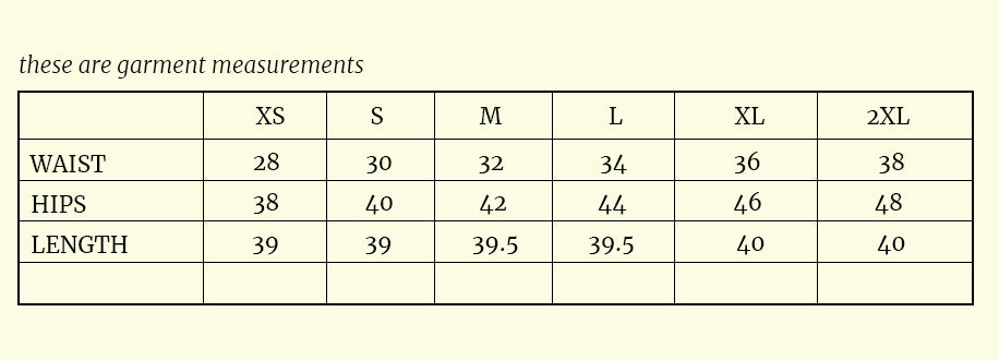Size chart