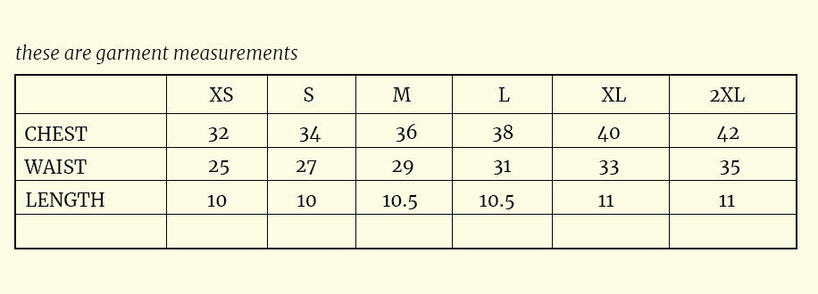 Size chart