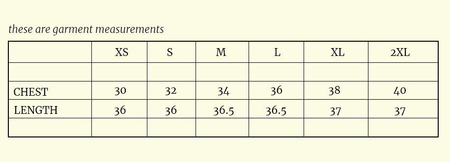 Size chart
