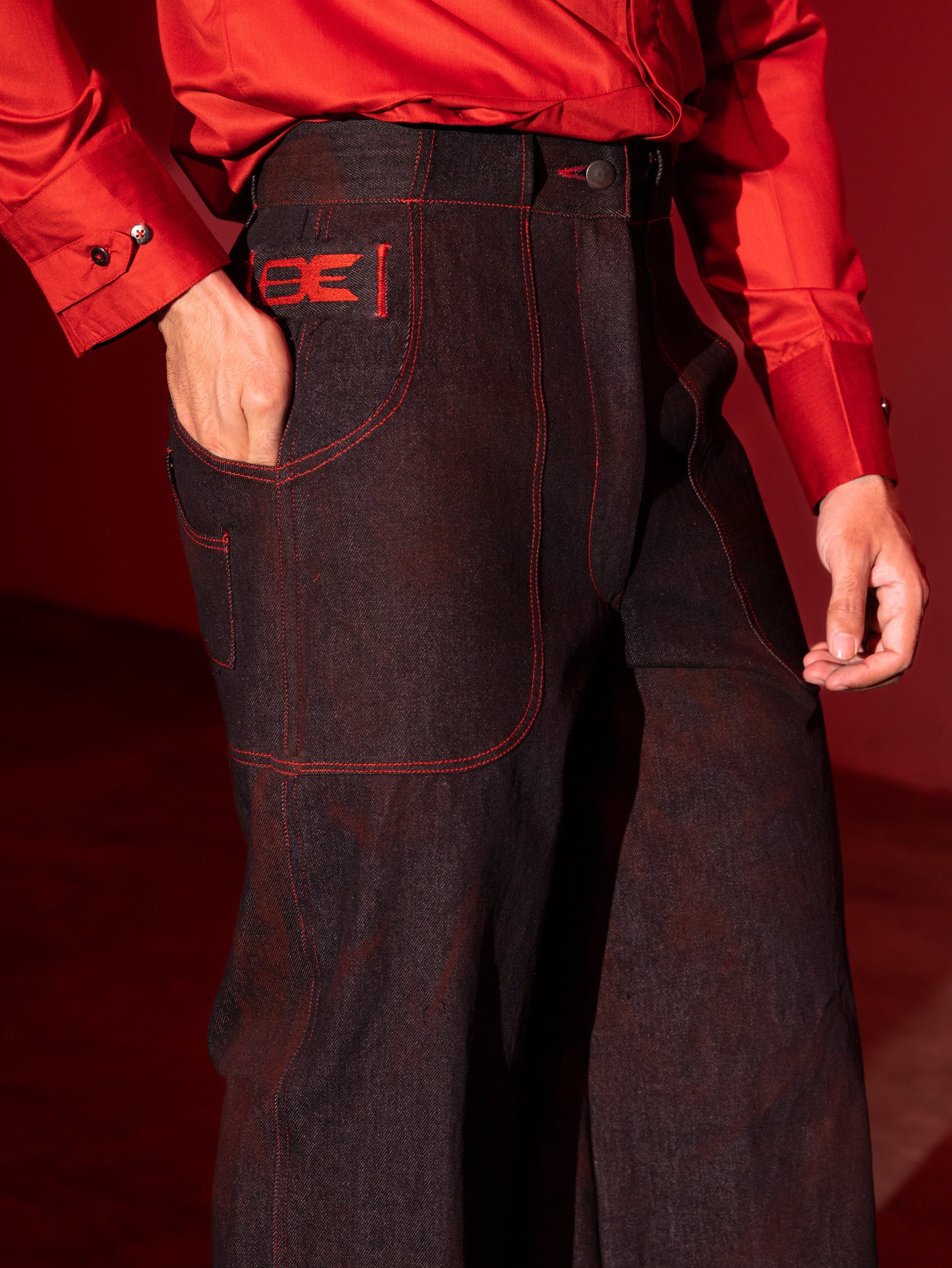 Red Denim Pants