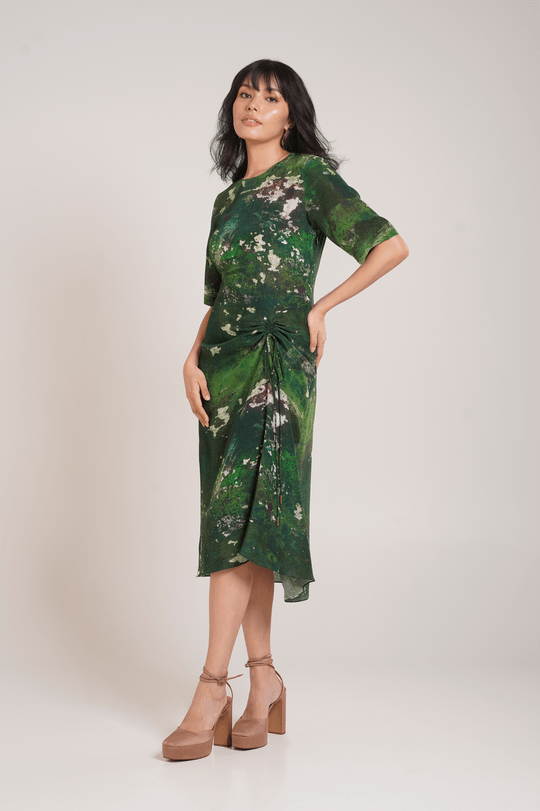 Sage Ruched Dress - Outro Studio