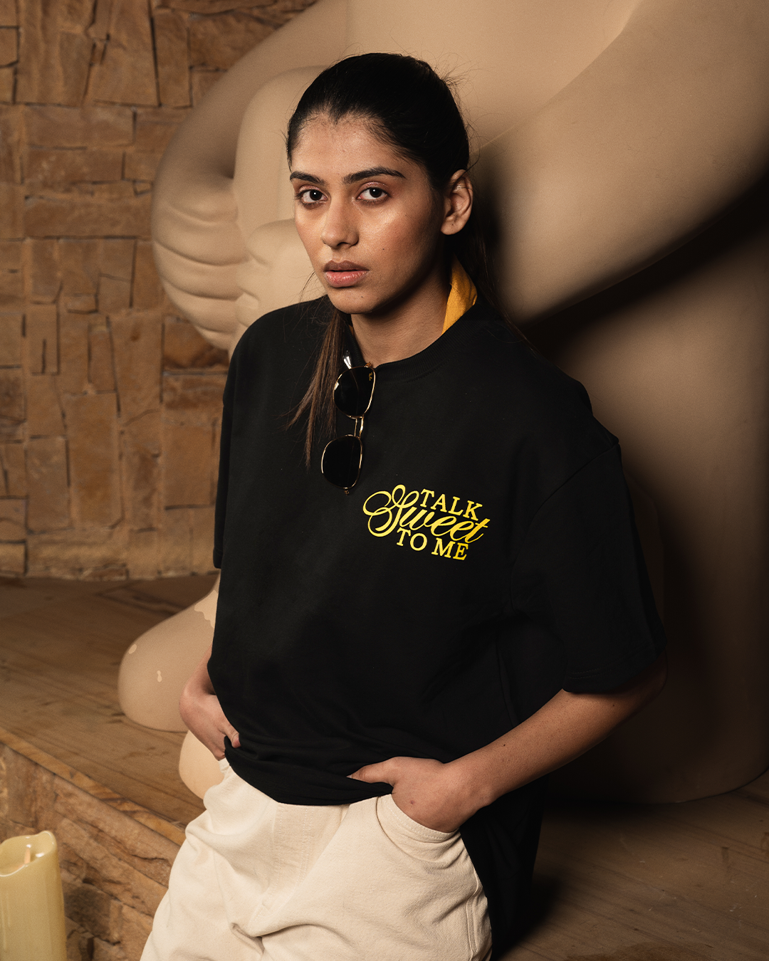 Talk Sweet To Me Tshirt In Black