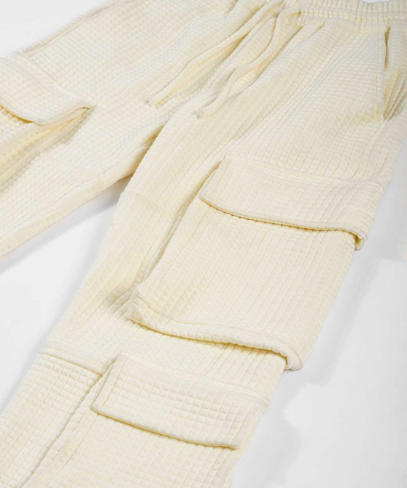 Cream Quilted Trousers