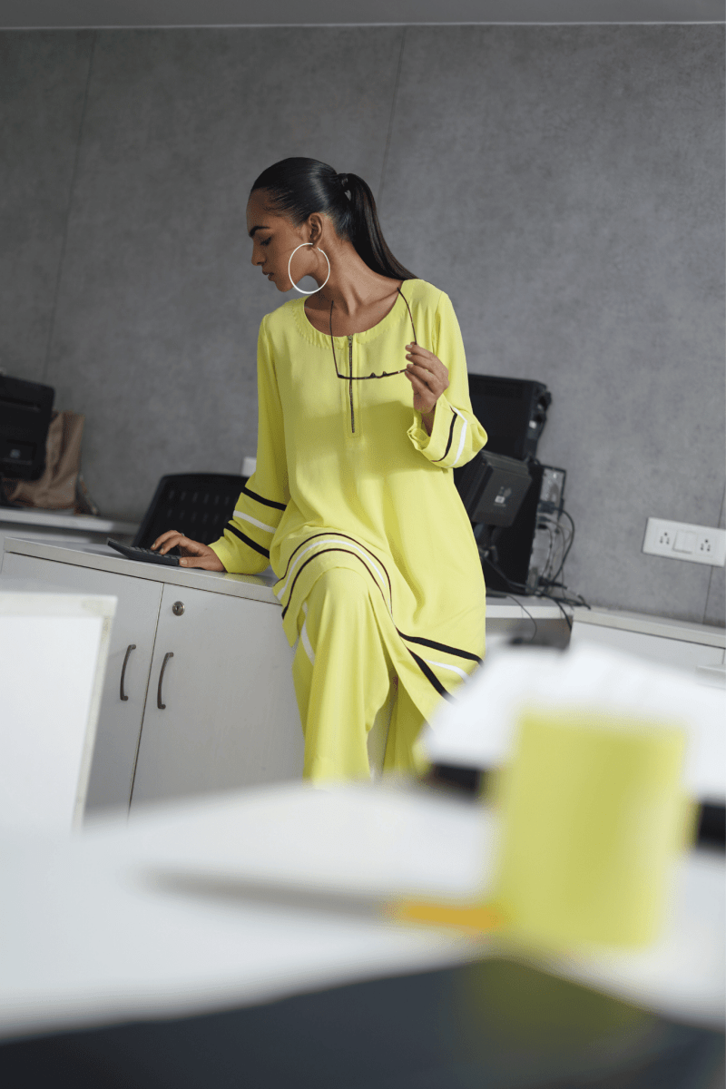 Yellow italian blend co - ord set - Outro Studio